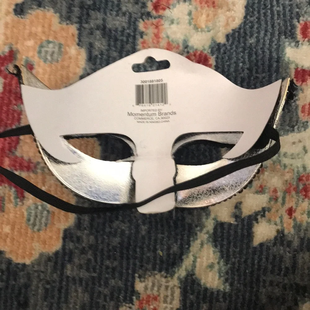 Silver & Black Sequins and Lace Masquerade Mask